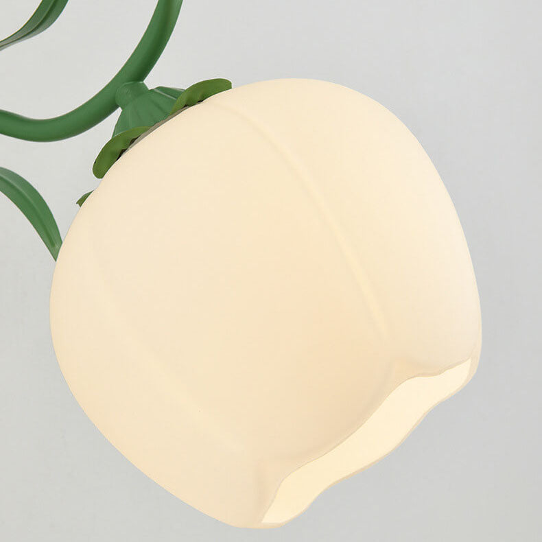 Floral Glass Round 1/2 Wall Lamp