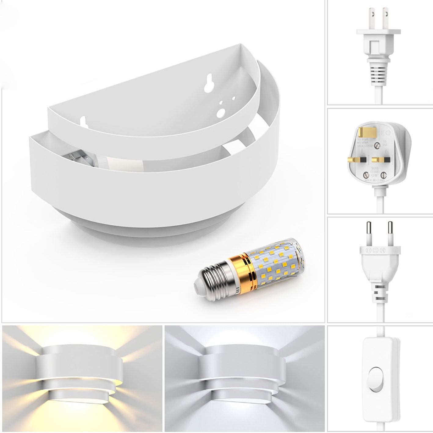 Solid Color Half-circle Iron Wall Lamp