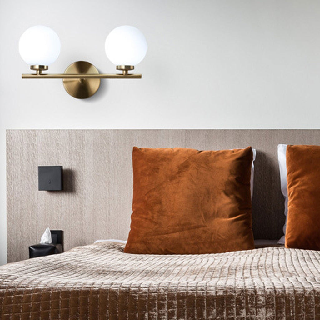 Milk White Round Ball 2-Light Wall Lamp