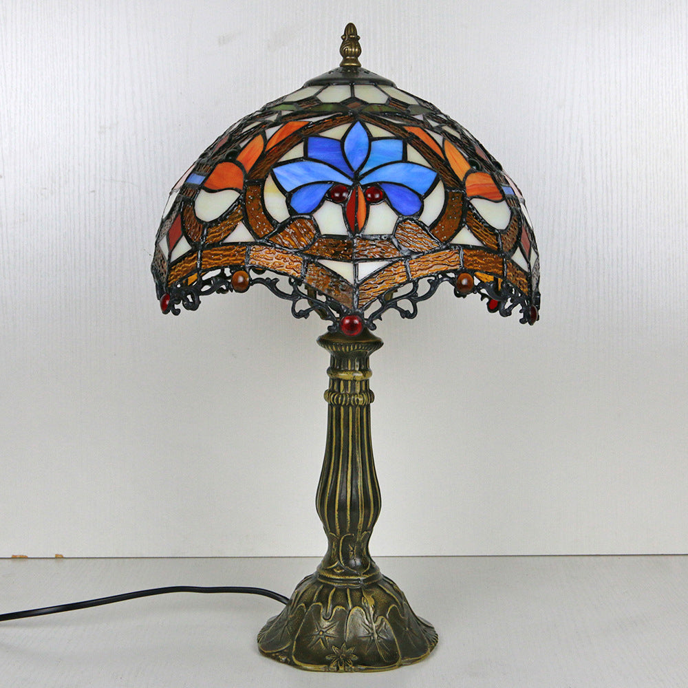 Stained Glass Dome Lotus Table Lamp