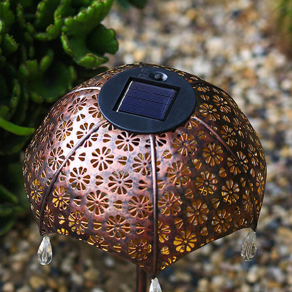Iron Colorful Umbrella Hollow Outdoor Light