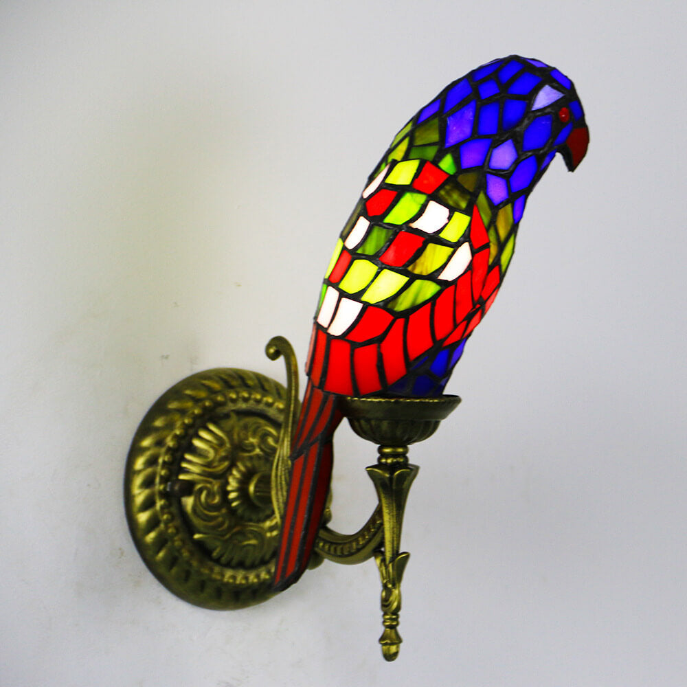 Parrot Stained Glass Wall Lamp