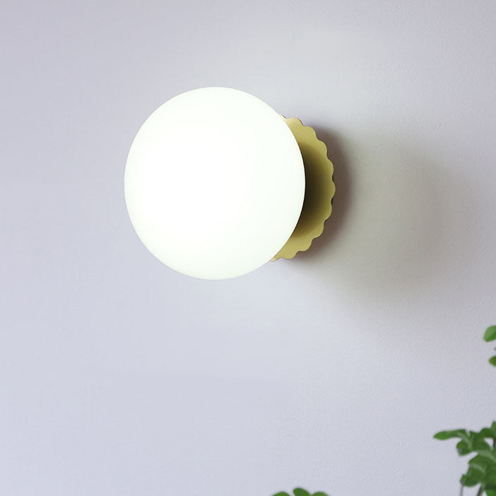 Iron Glass Round Head Wall Lamp