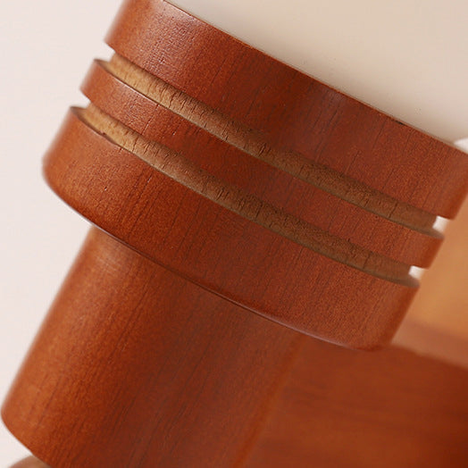 Wood Beam Glass Ball Wall Lamp
