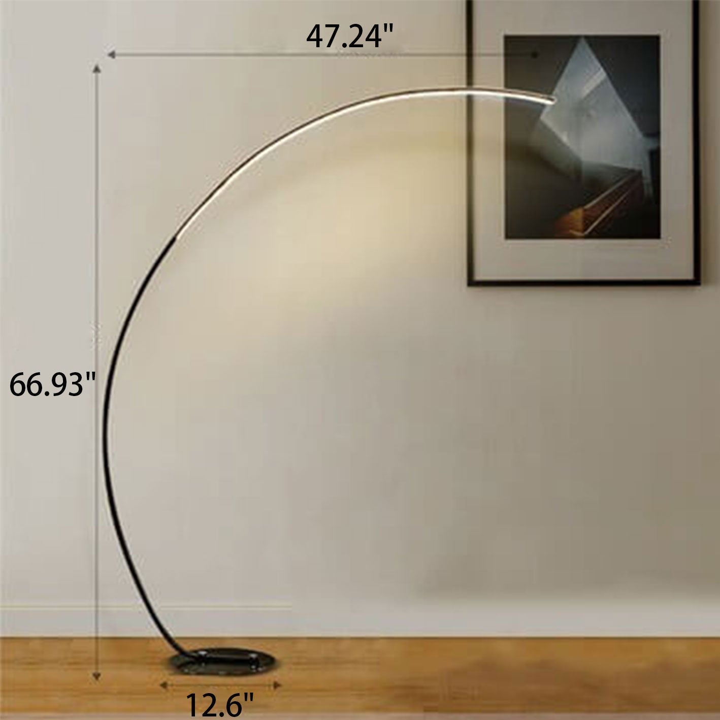 Minimalist Curved Line Aluminum Floor Lamp