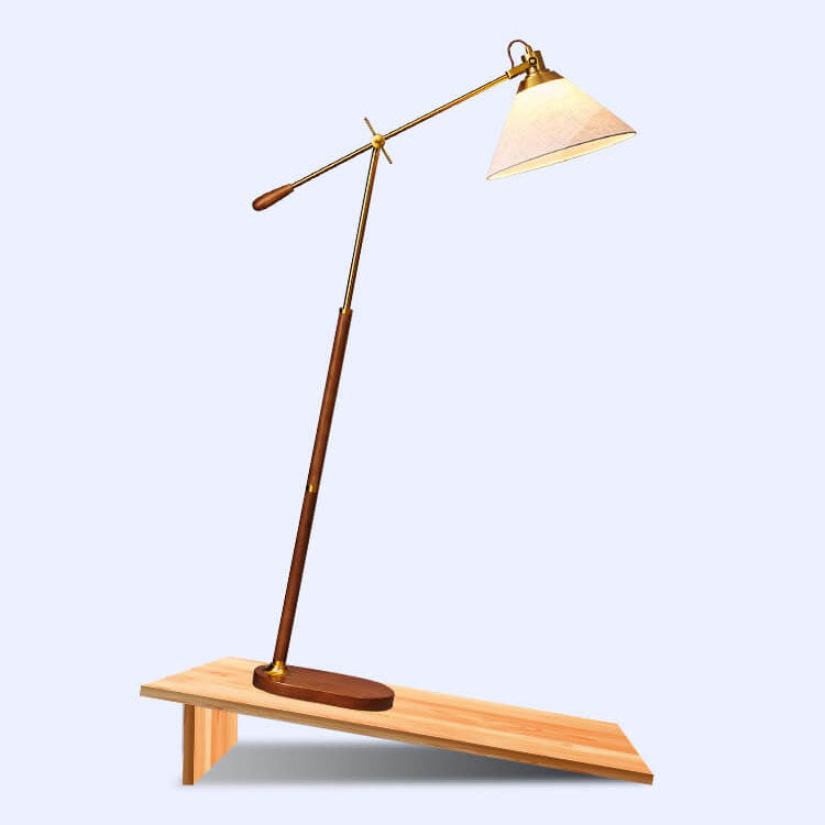 Traditional Vintage Fabric Cone Floor Lamp