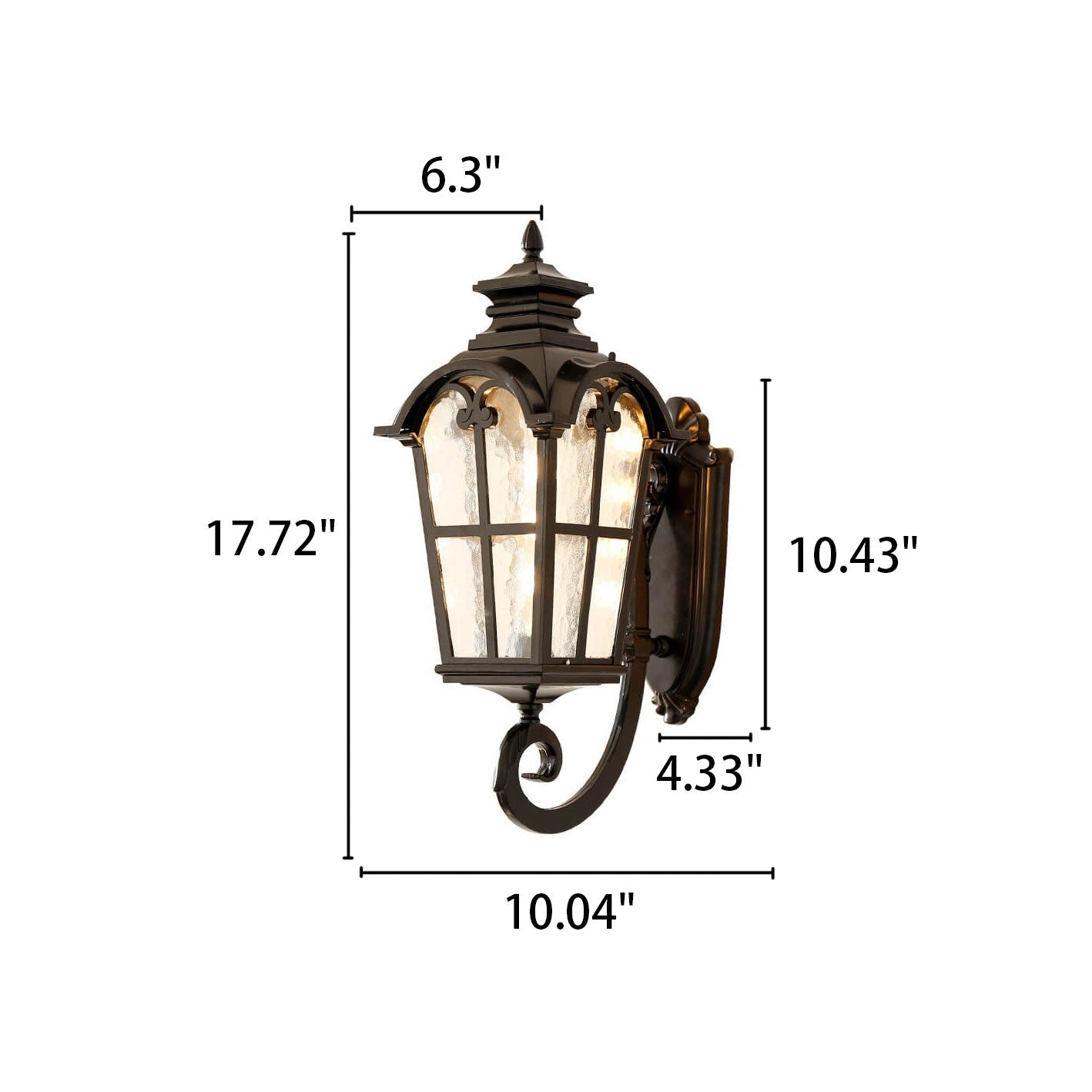 Glass Aluminum Lantern Outdoor Light