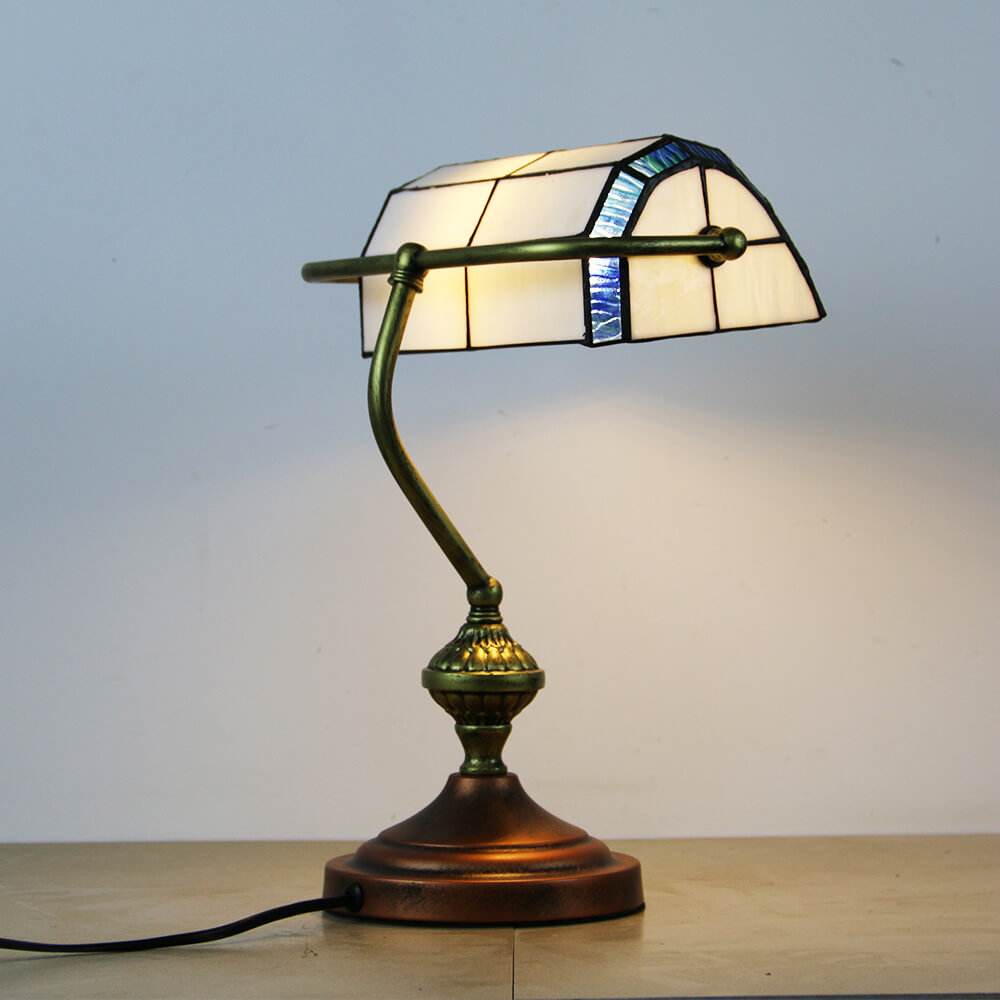 Bank Glass Hardware Table Lamp