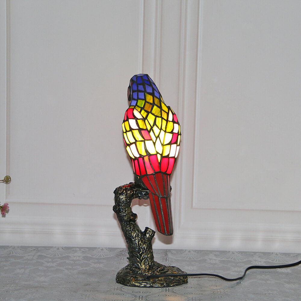 American Parrot Stained Glass Table Lamp