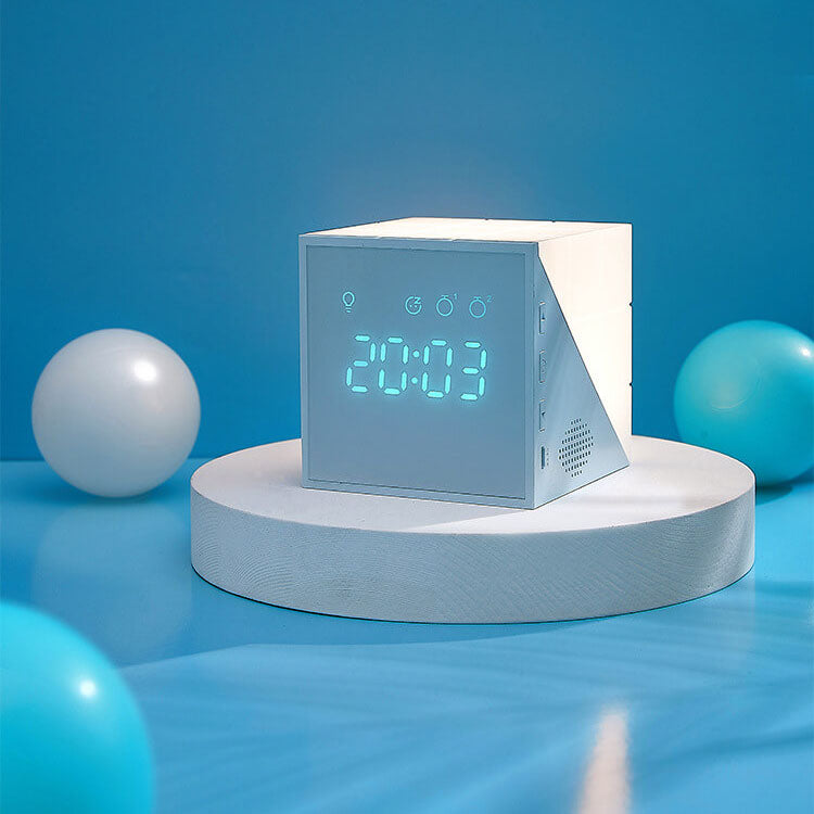 Rubik's Cube Clock Night Table Lamp
