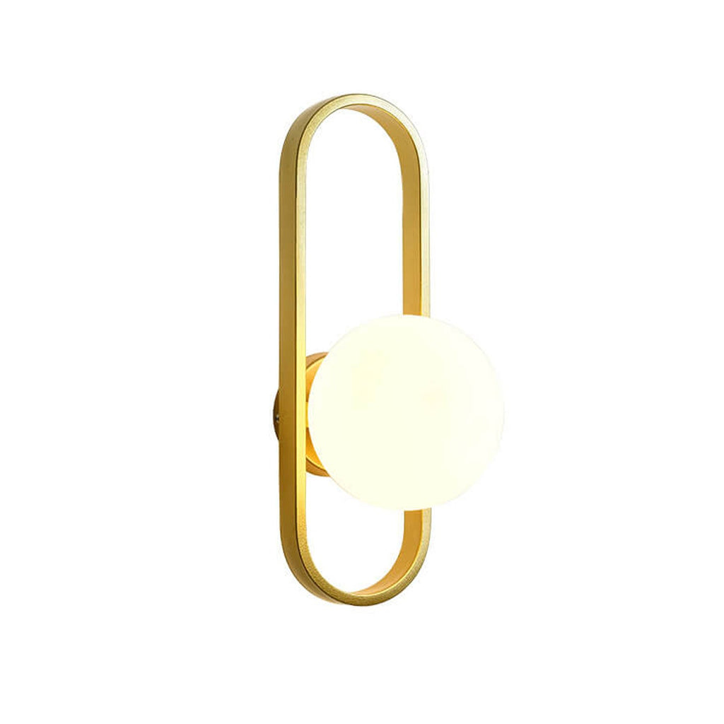 Oval Ring Iron Glass Wall Lamp