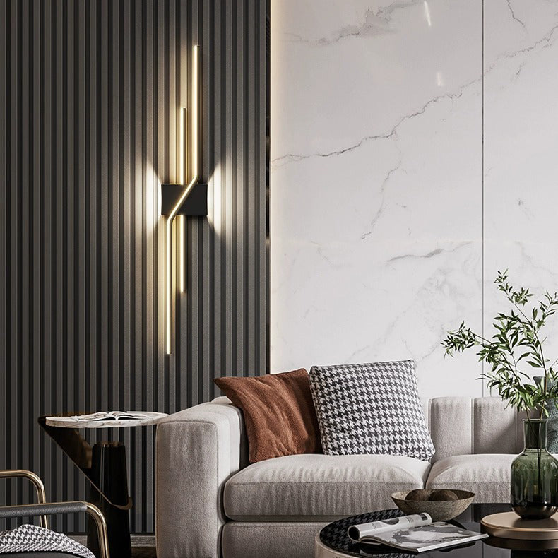 Aluminum Geometric Long Straight Wall Lamp