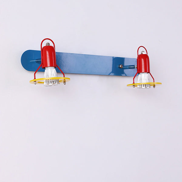 Childlike Colorful Geometric Iron 2-Light Wall Lamp
