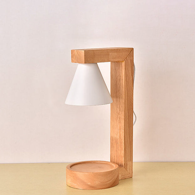 Cone Wood Metal Aroma Table Lamp
