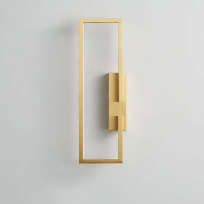 All Copper Rectangular Geometric Wall Lamp