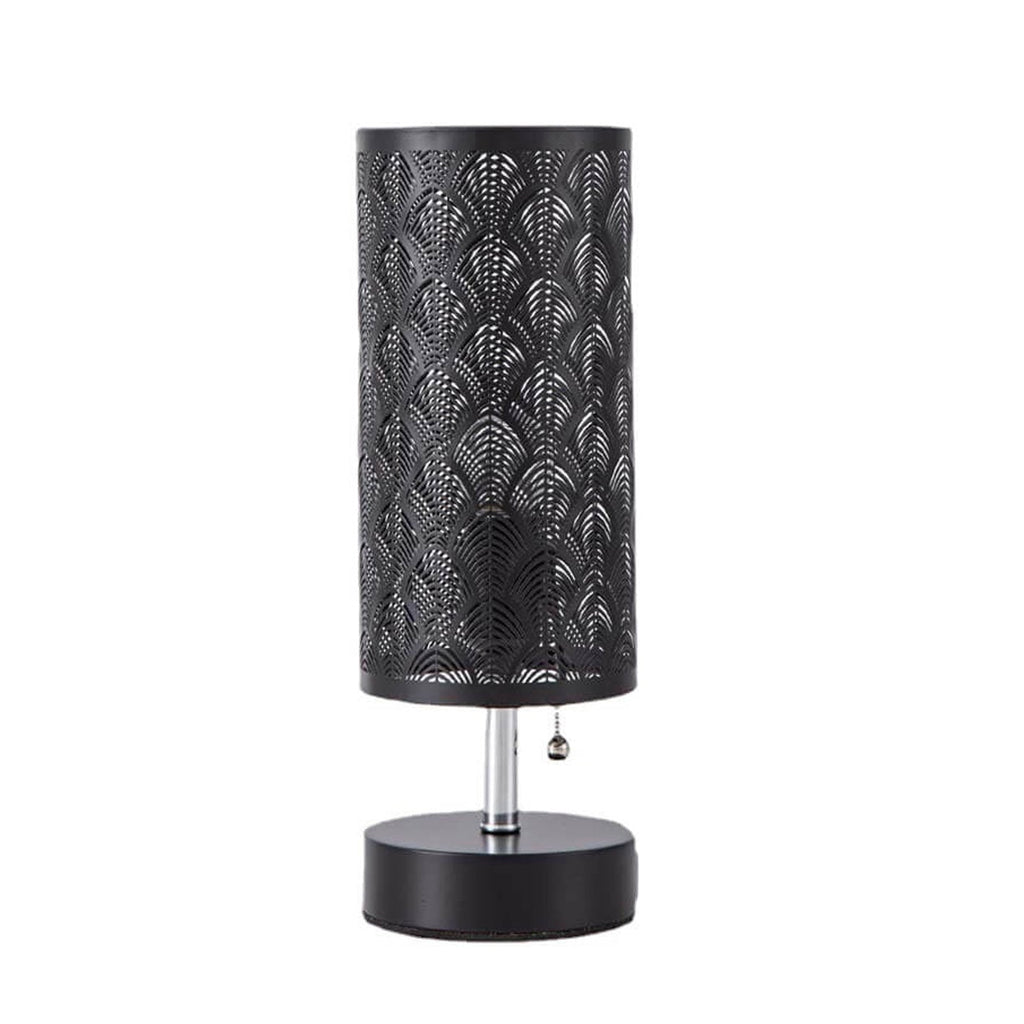 Column Hollow Iron Fabric Table Lamp