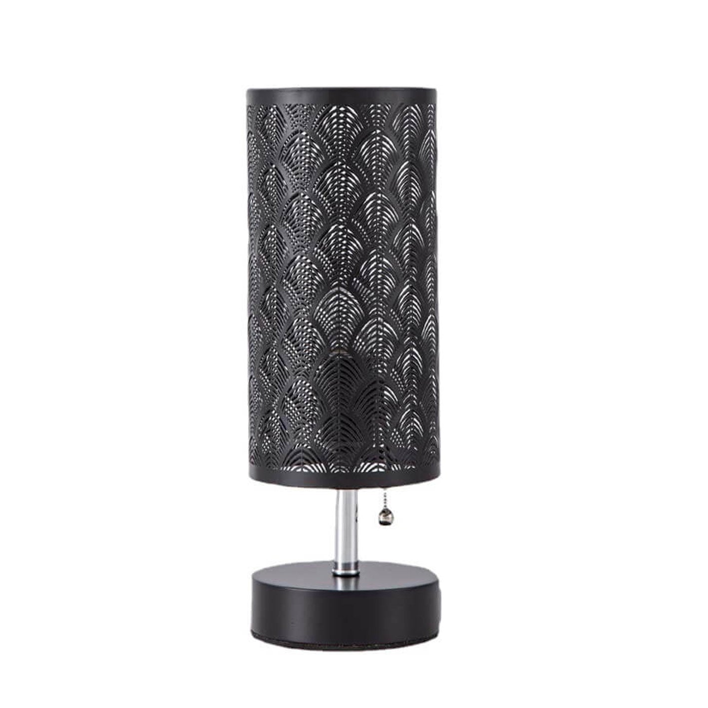 Column Hollow Iron Fabric Table Lamp
