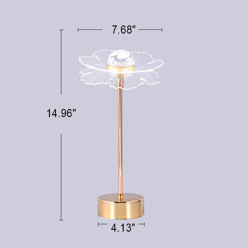 Acrylic Flower Butterfly Gold Table Lamp