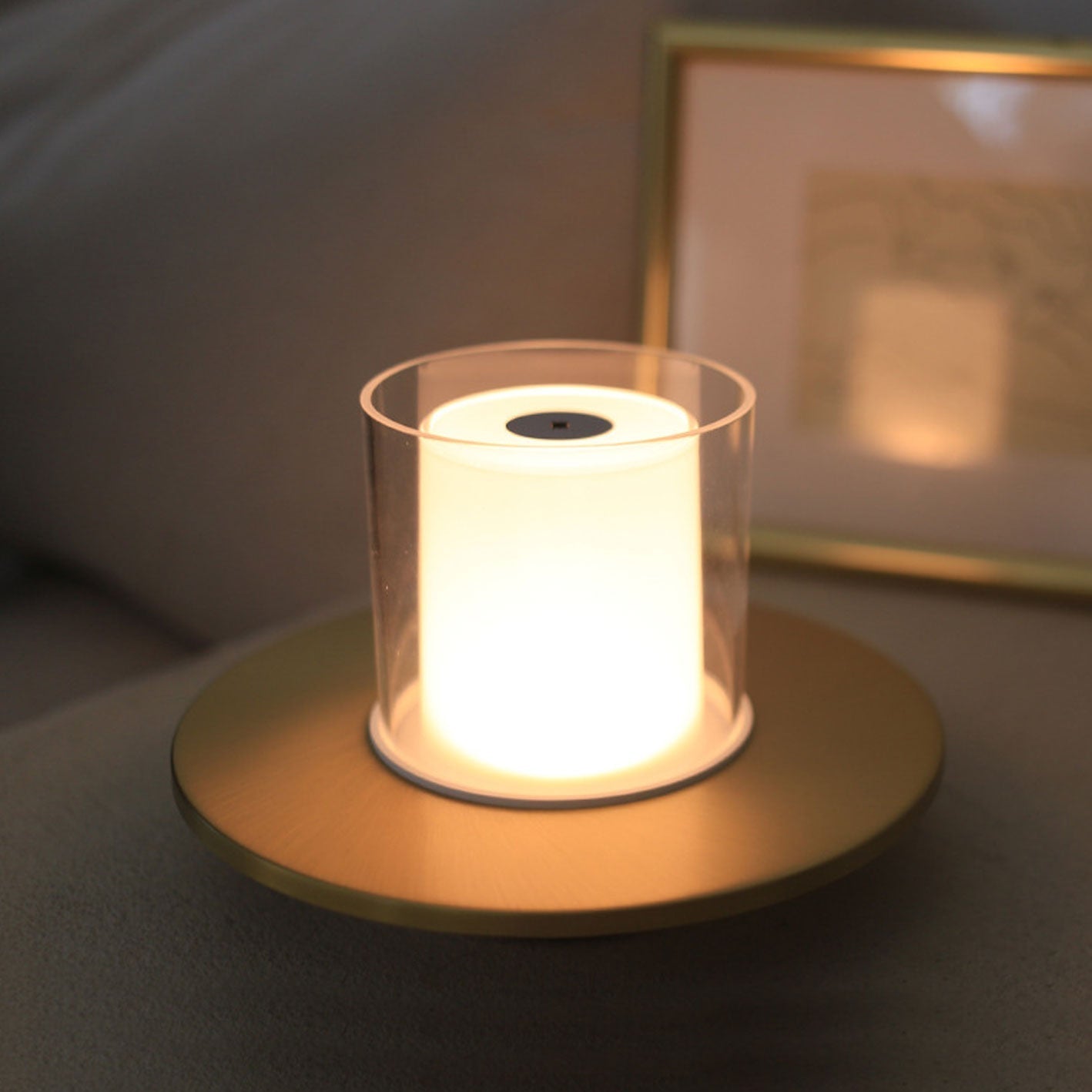 Cylindrical Candlestick Night Table Lamp