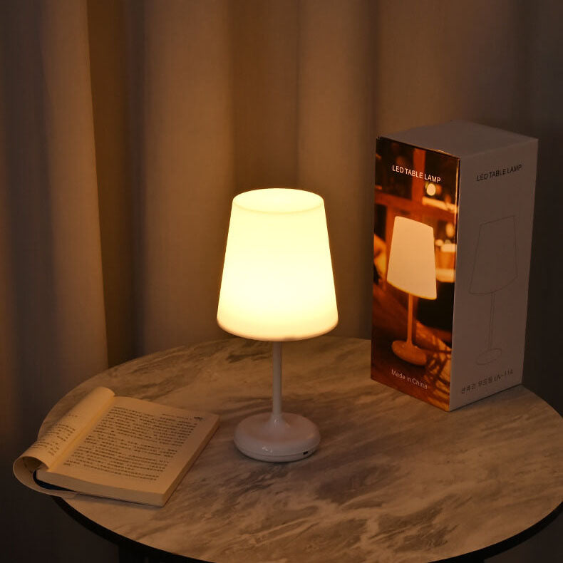 Pure White Mushroom Remote Table Lamp