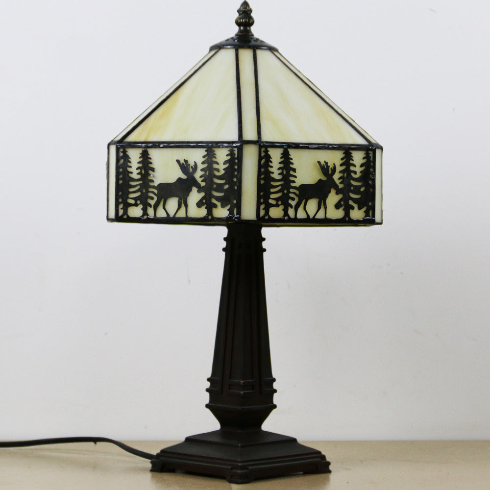 Conic Diamond Deer Alloy Table Lamp