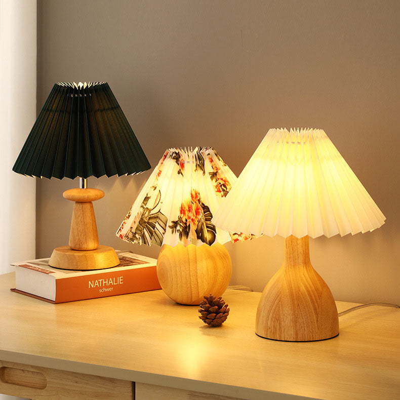 Solid Wood PVC Lampshade Table Lamp