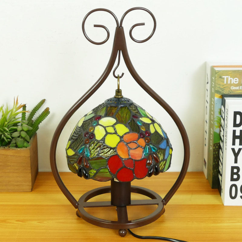 Style Heart Stained Glass Table Lamp