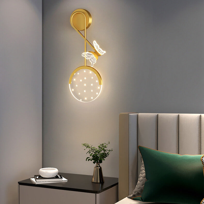Acrylic Butterfly Star Design Wall Lamp