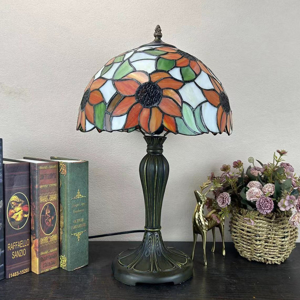 Metal Glass Dome Grape Table Lamp