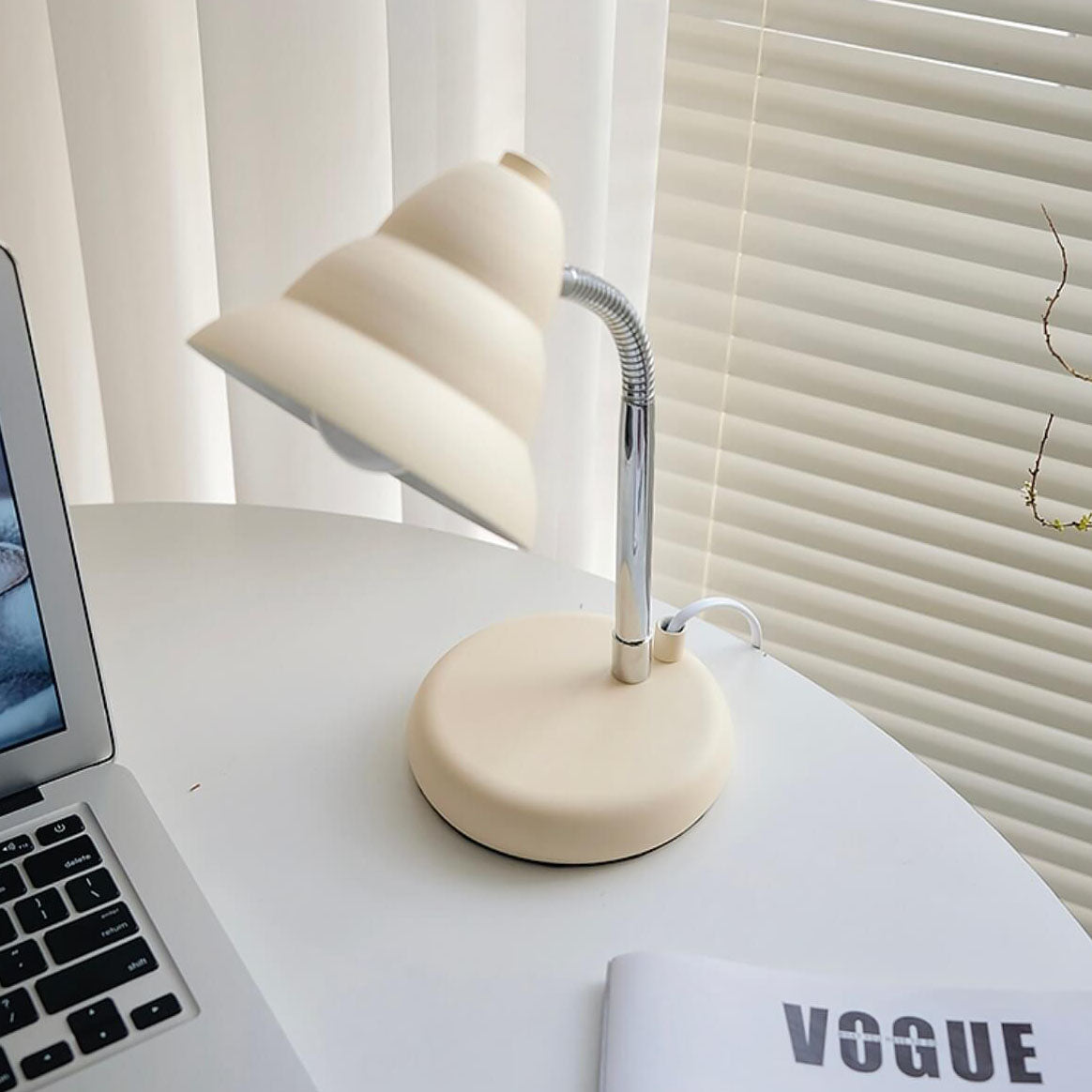 Cream Yellow Cone Iron Table Lamp