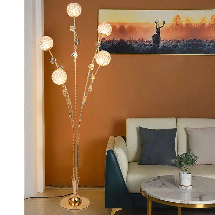 Modern Luxury Leaf Flower 5-Light Floor Lamp