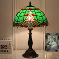 Curved Lucite Beads Stained Table Lamp