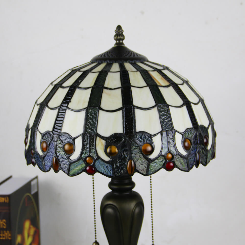 Baroque Stained Glass Dome Table Lamp