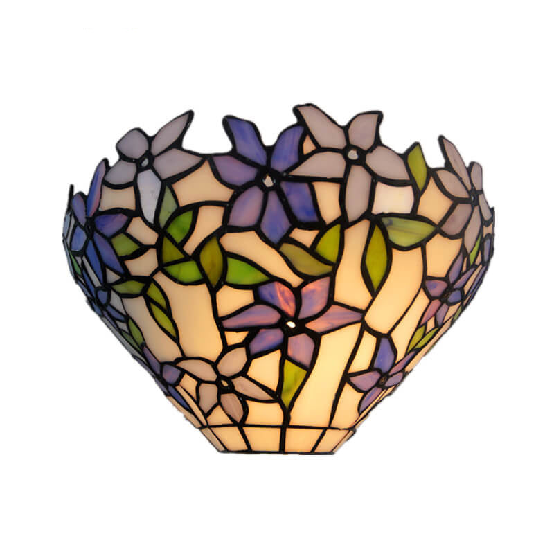 Flower Stained Glass Bowl Wall Lamp