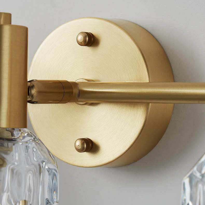 Cylinder Diamond All Brass 2-Light Wall Lamp