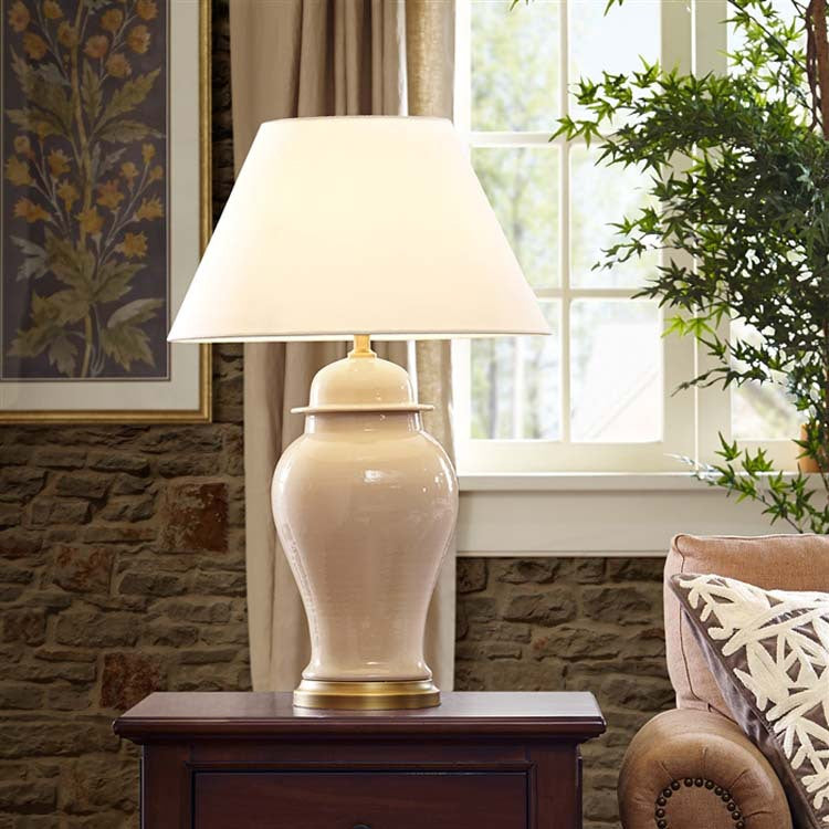 Fabric Ceramic Vase Home Table Lamp