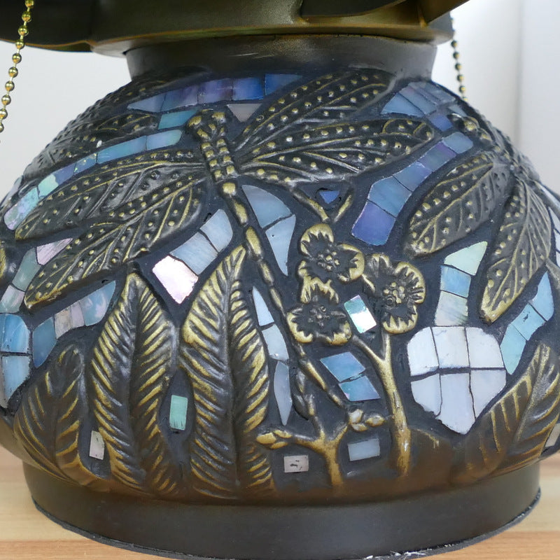 Iron Glass Conic Dragonfly 2-Light Table Lamp