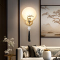 Round Deer Marble Copper Wall Lamp