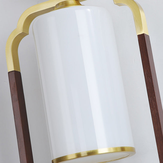 Polygonal Copper Frame Cylindrical Wall Lamp