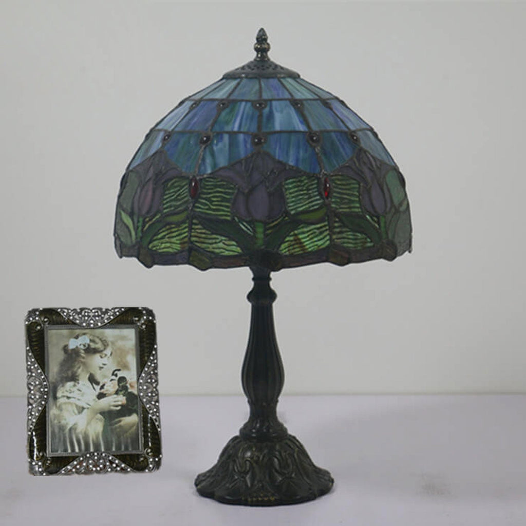 Tulip Stained Glass Dome Table Lamp