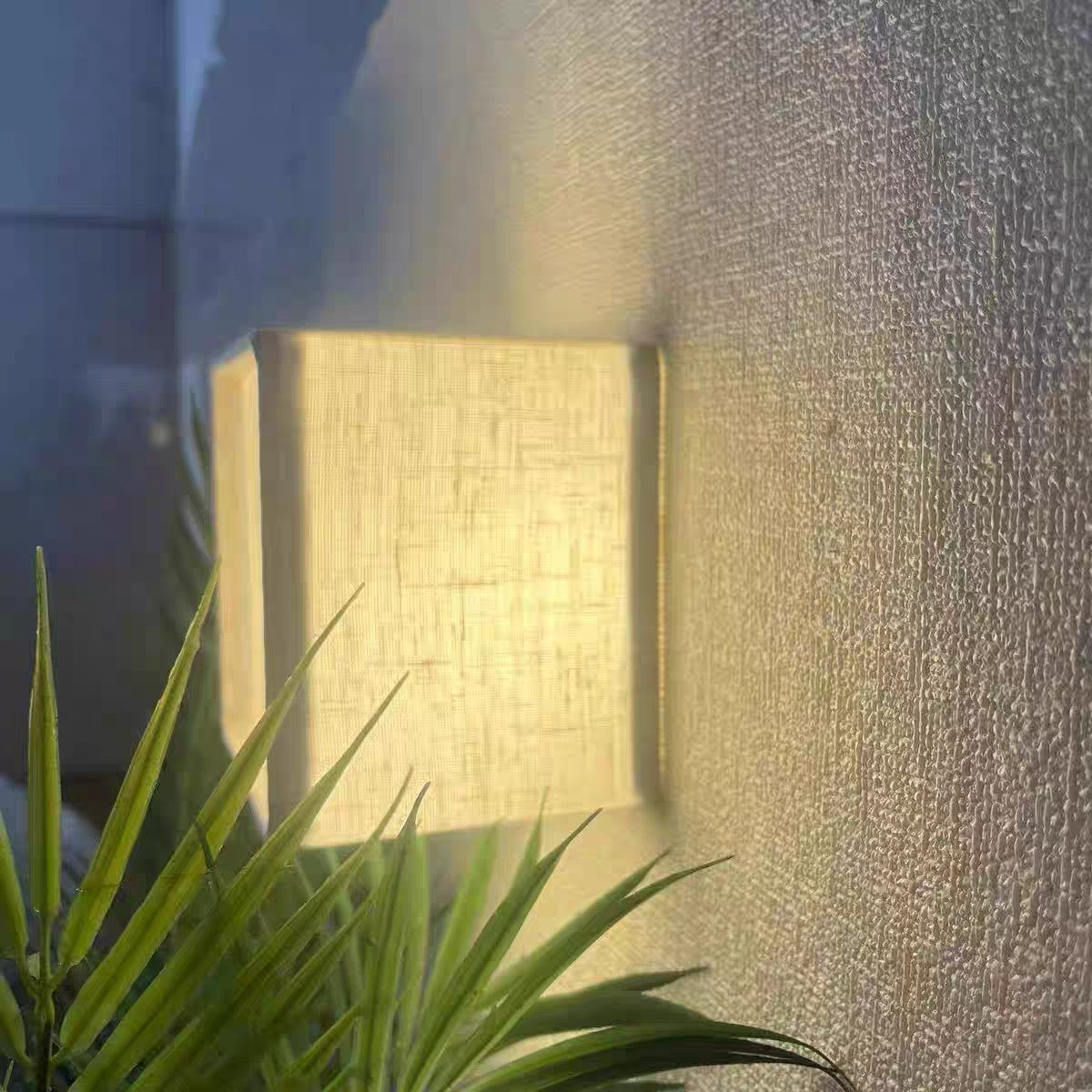 Square Fabric Living Room Wall Lamp