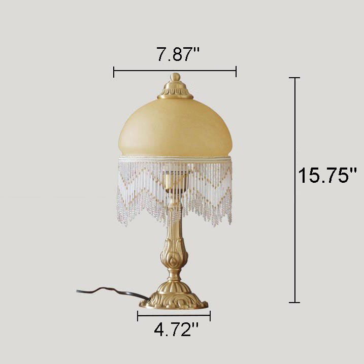 Bohemian Glass Dome Tassel Table Lamp
