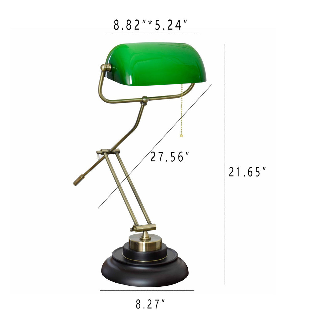 Republic Style Green Glass Table Lamp