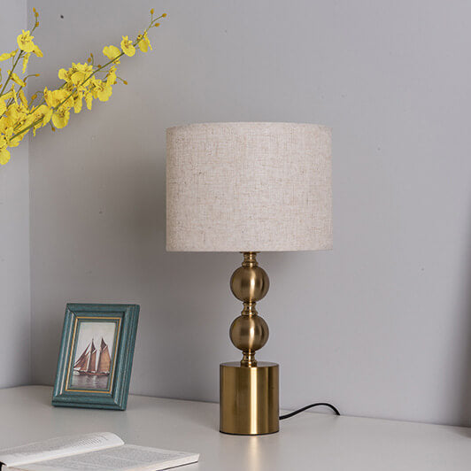 Fabric Metal Ball Table Lamp