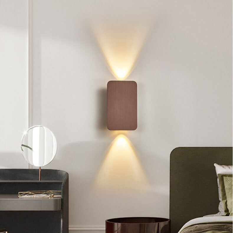 Aluminum Rectangular Flat Panel 2-Light Wall Lamp