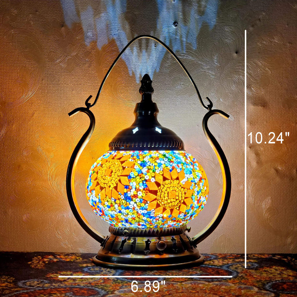 Moroccan Stained Glass Round Table Lamp