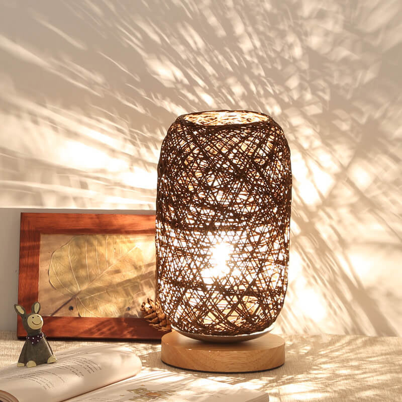 Twine Rattan Ball Decorative Table Lamp