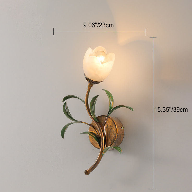 Glass Flower Wall Lamp