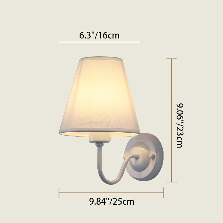 Dome Conical Iron Fabric Wall Lamp