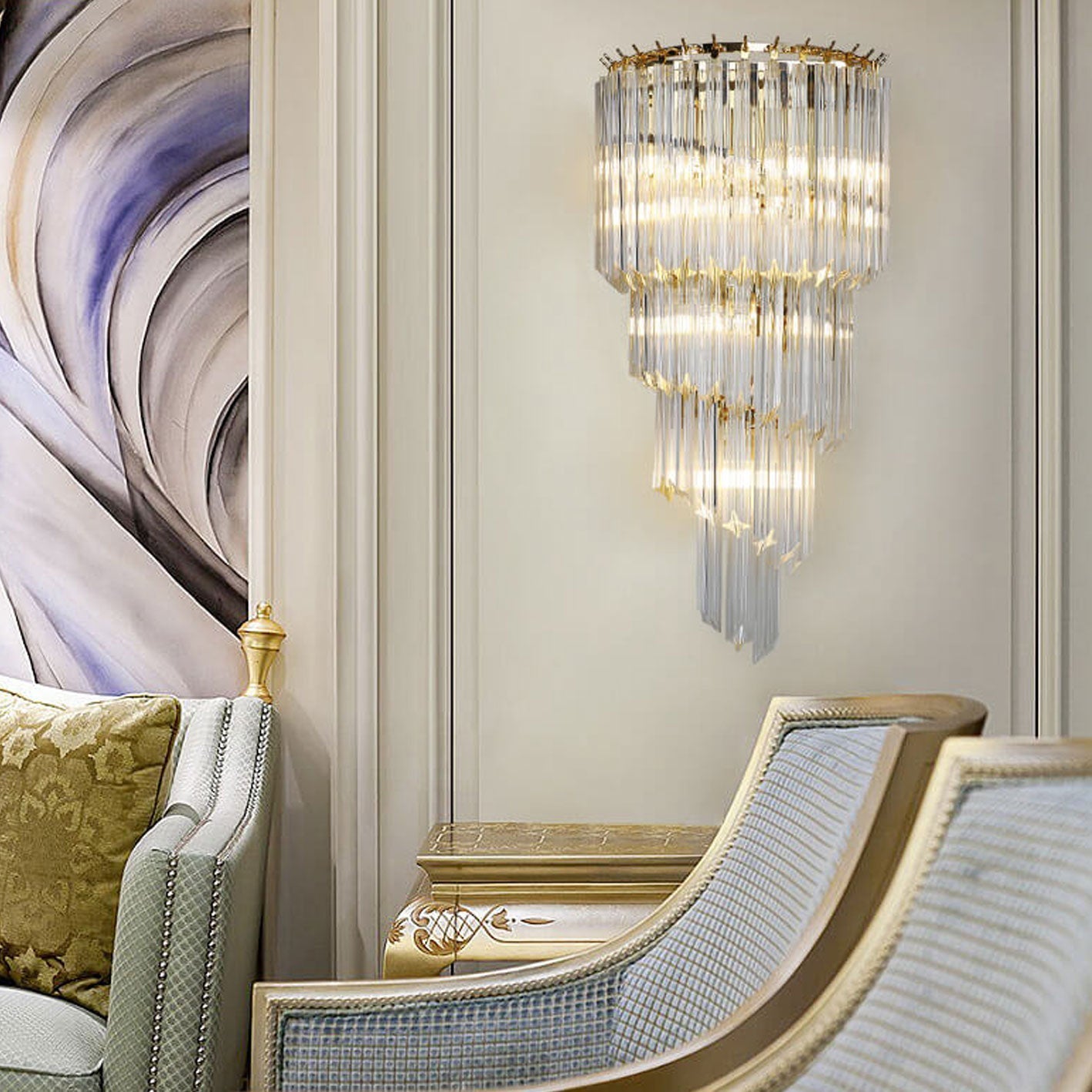 Crystal Four Layers 4-Light Wall Lamp